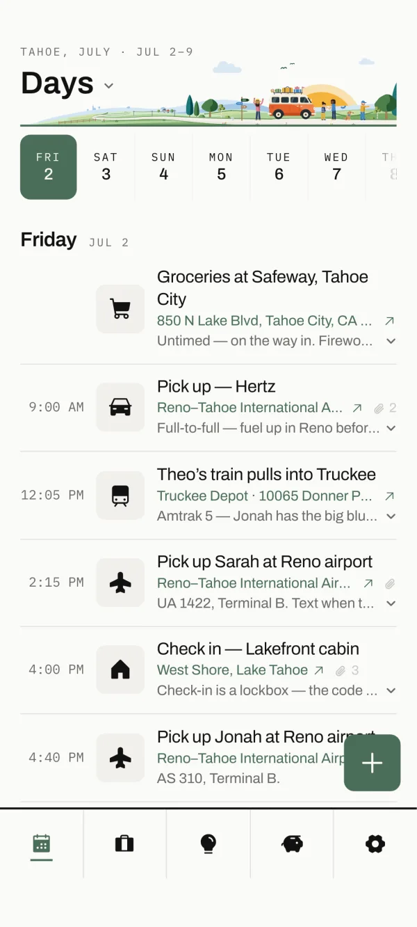 The Tahoe trip on an Android phone